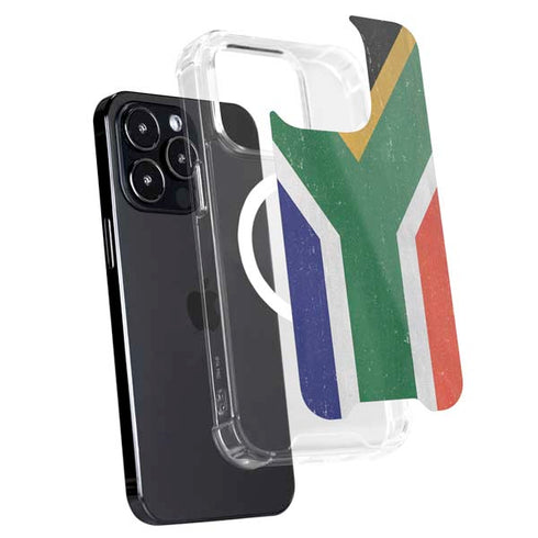 South Africa Flag Distressed iPhone 16 Pro MagSafe Case
